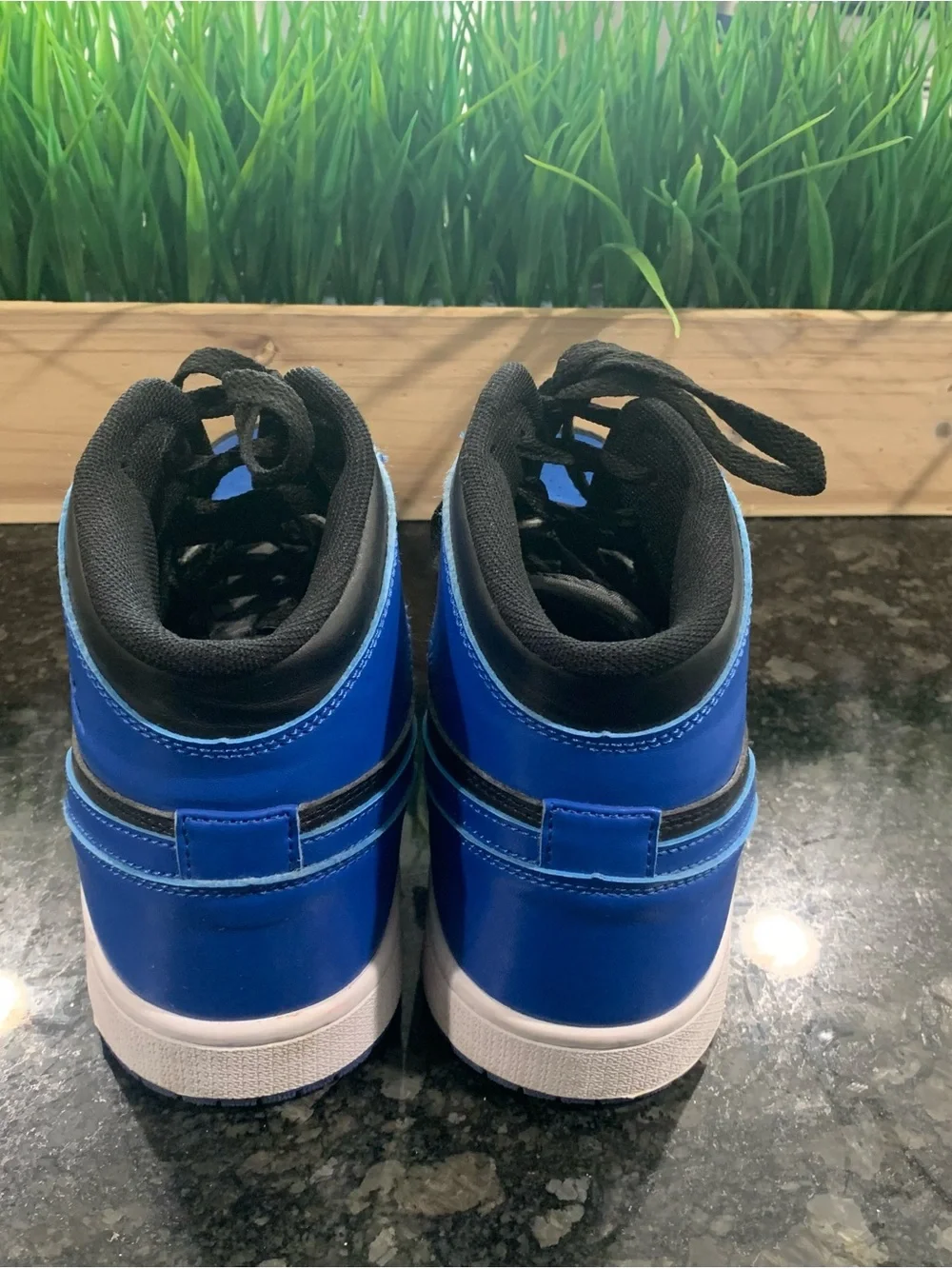 Nike Air Jordan 1 Mid Black & Royal Blue Sneakers